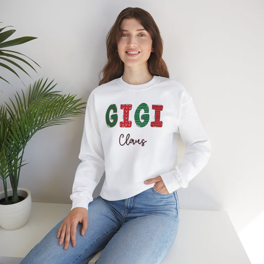 GIGI Claus Sweatshirt - Cozy Holiday Spirit, festive spirit top, gift