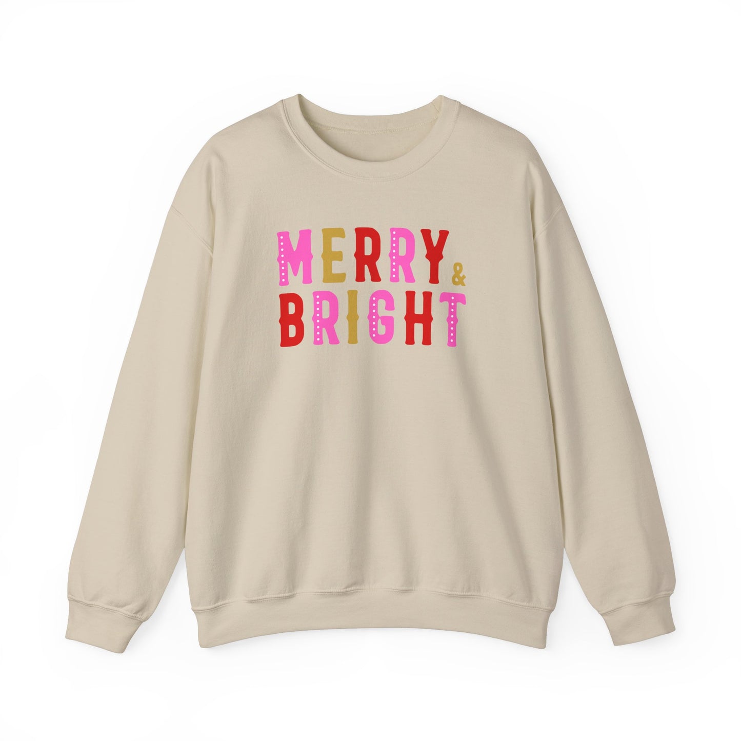 Merry & Bright Sweatshirt - Festive Holiday Apparel, Christmas spirit top, gift for her