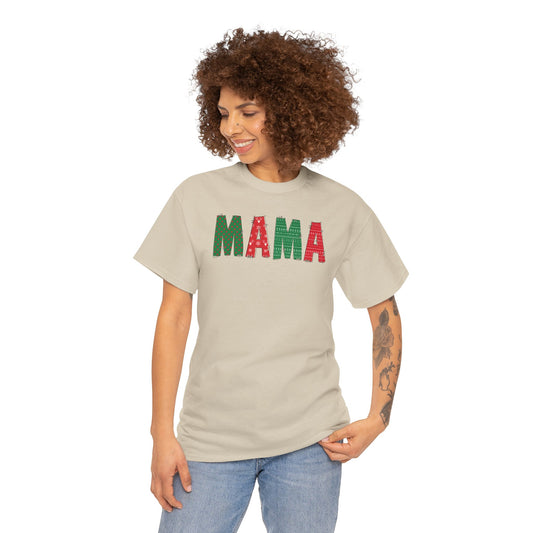 Mama Unisex Heavy Cotton Tee - Holiday Spirit Christmas T-Shirt