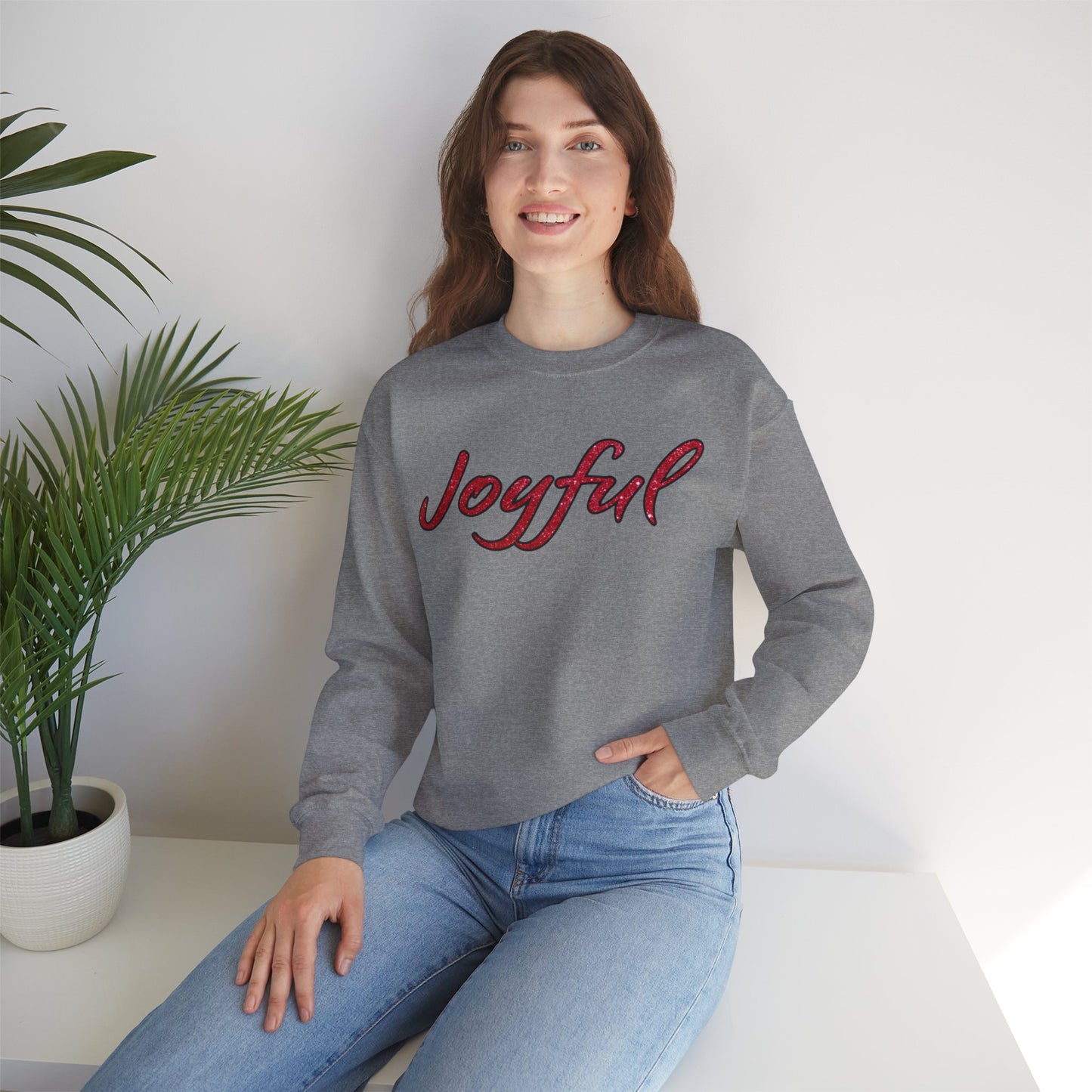 Joyful Crewneck Sweatshirt- Cozy Casual Wear for Celebration and Everyday Comfort