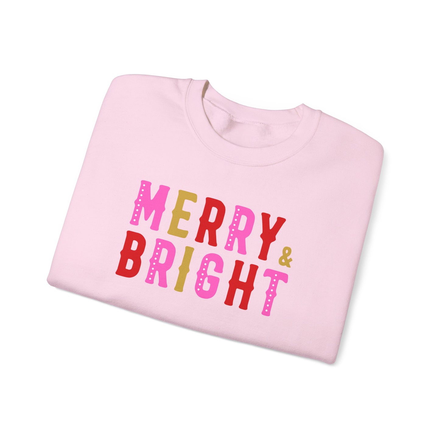 Merry & Bright Sweatshirt - Festive Holiday Apparel, Christmas spirit top, gift for her