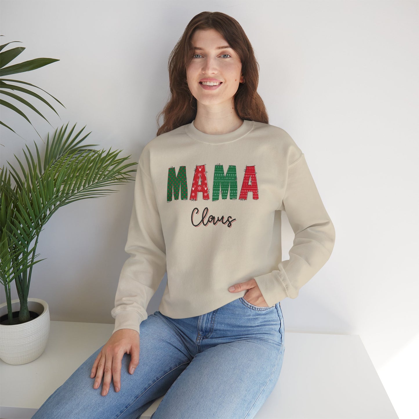 Mama Claus Crewneck Sweatshirt - Cozy Holiday Apparel, Christmas spirit wear, gift