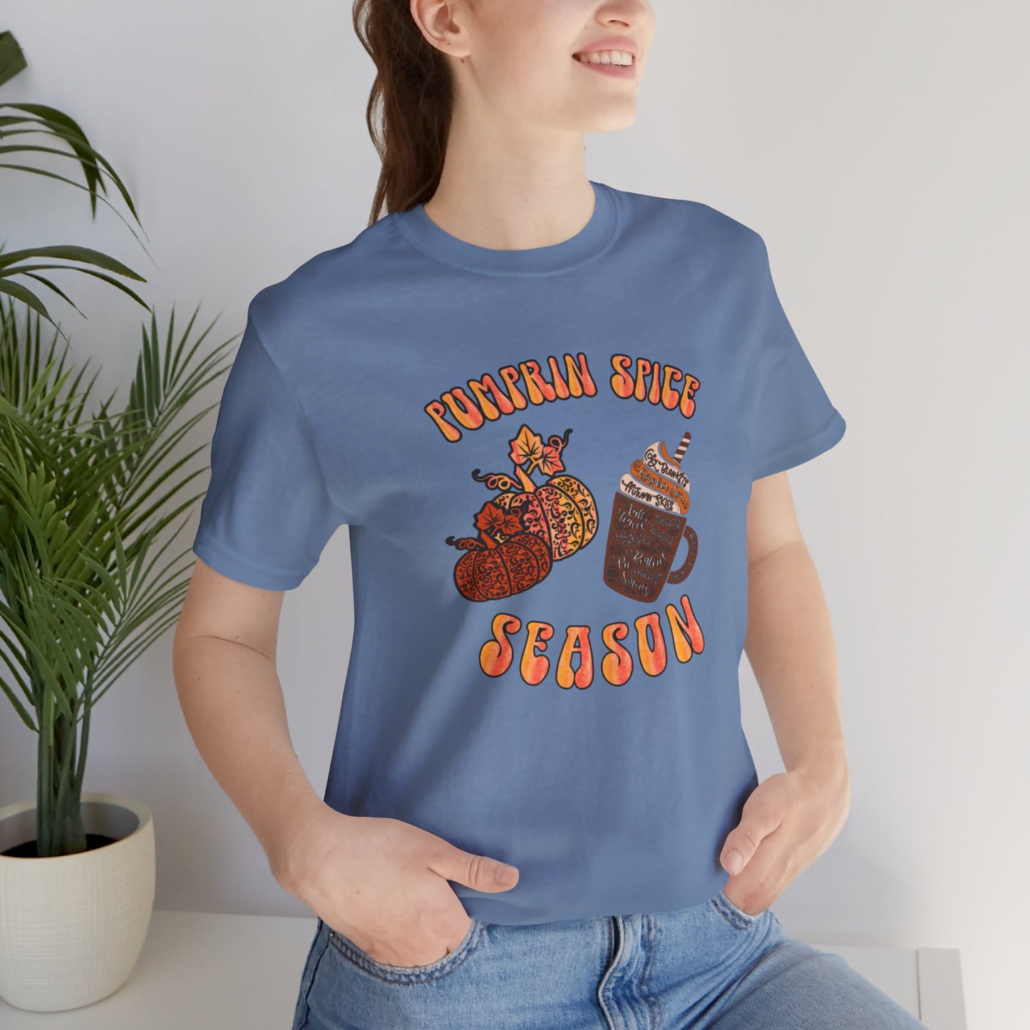 Pumpkin Spice Season Unisex Jersey Short Sleeve Tee, Thanksgiving, Fall, Fall season, pumpkins, spice, latte, trendy