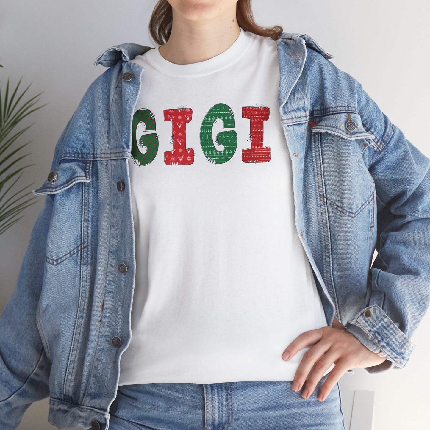 Personalized Gigi Unisex Heavy Cotton Tee | Festive Christmas Shirt