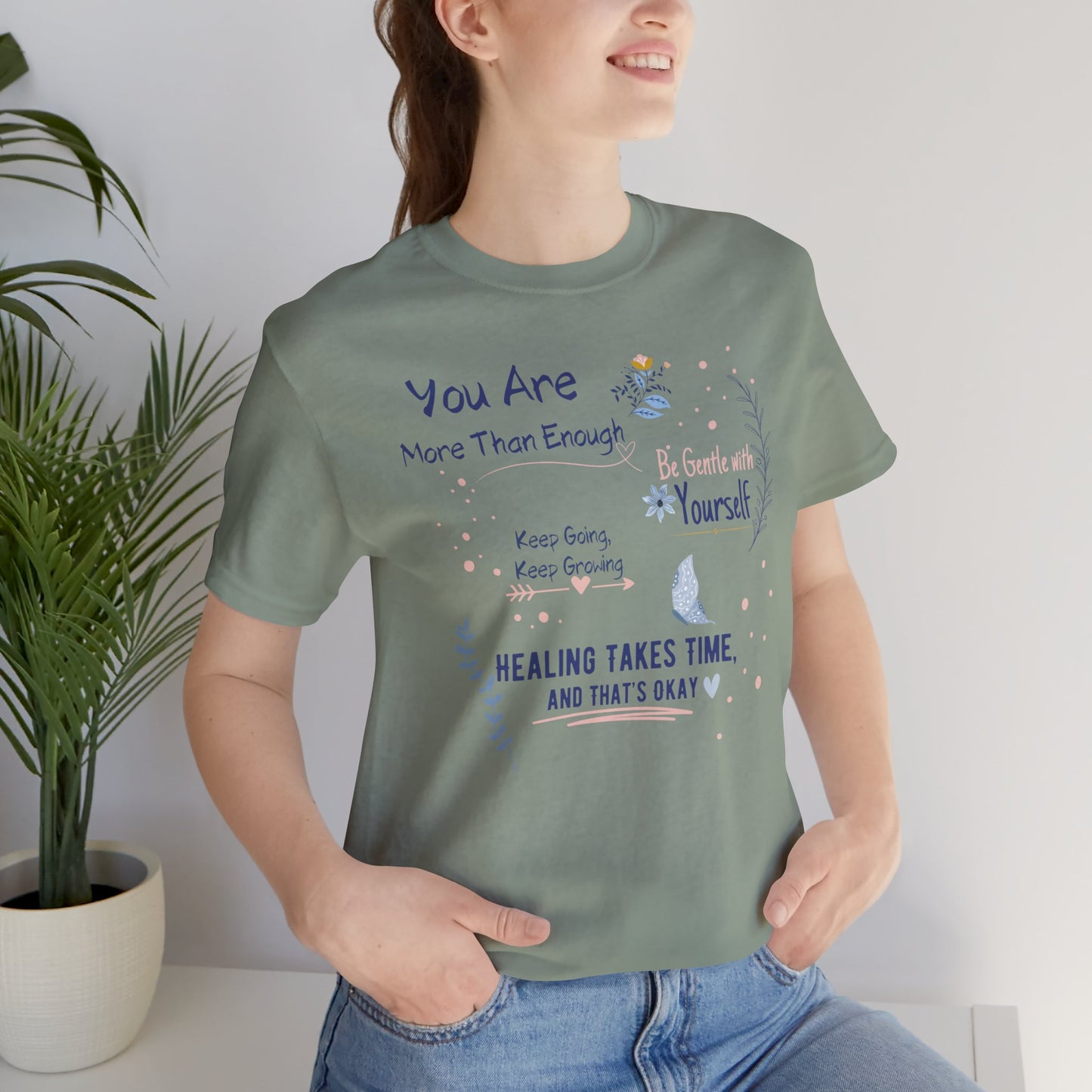 Inspirational Quotes Tee - Be Gentle With Yourself - Self-Care Motivational T-Shirt, Positive Affirmation Gift, Mindfulness Clothing,