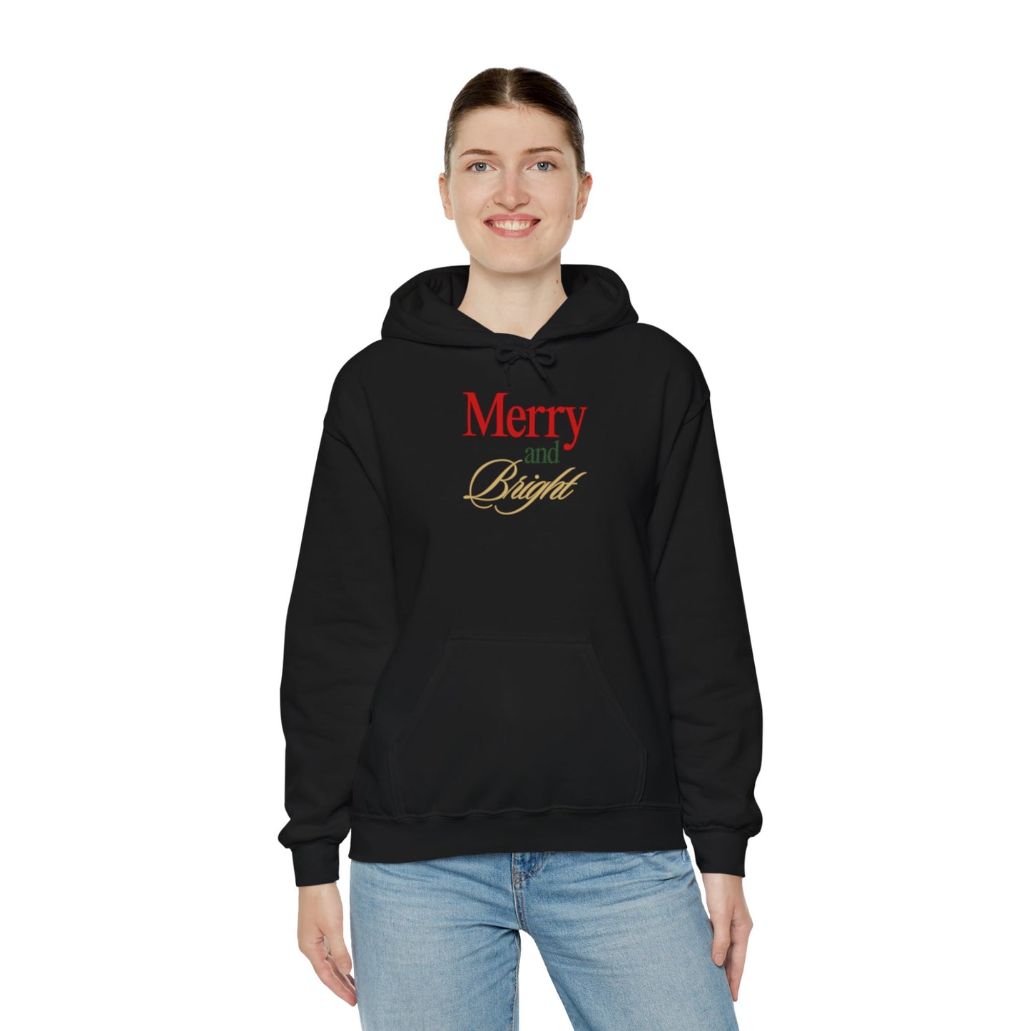 Merry and Bright Hoodie, Christmas Sweatshirt, Festive T-shirt, Holiday Jumper, Cheerful Winter Clothes