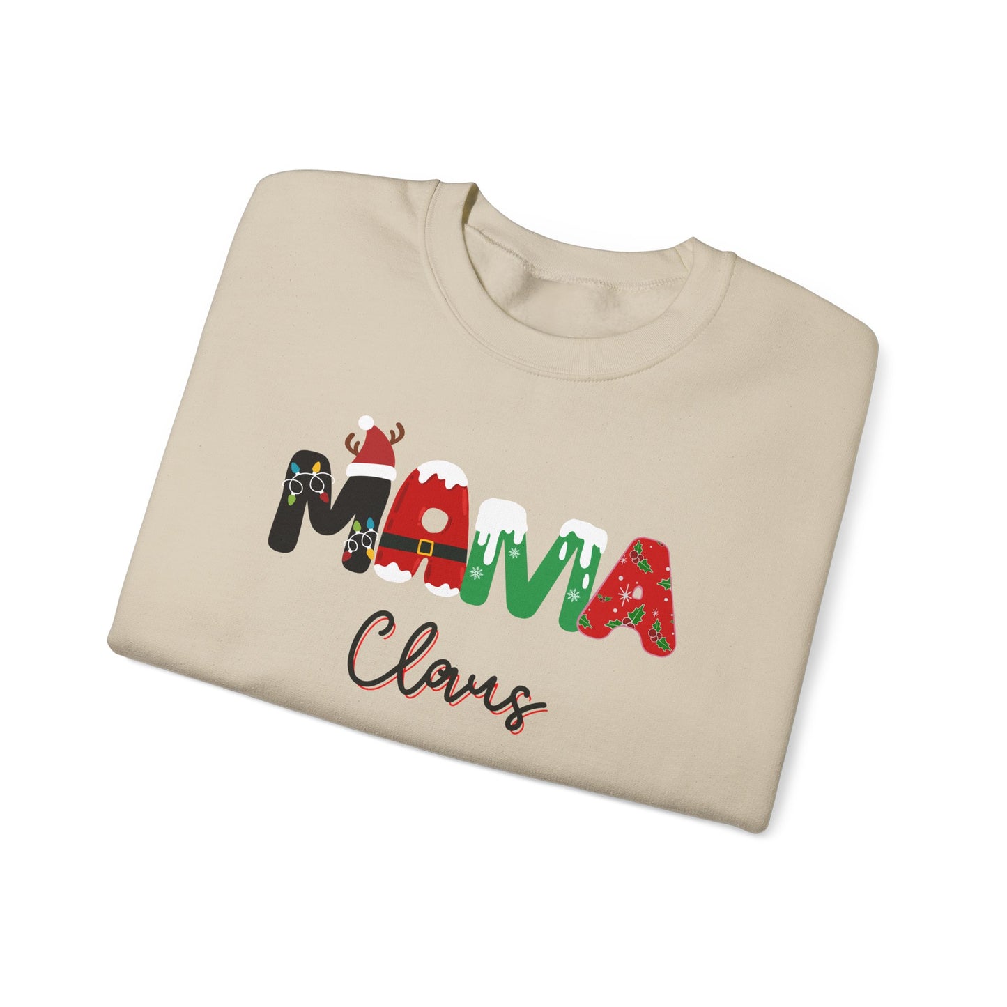 Festive 'MAMA Claus' Sweatshirt for Holiday Cheer, Christmas spirit wear, gift for her