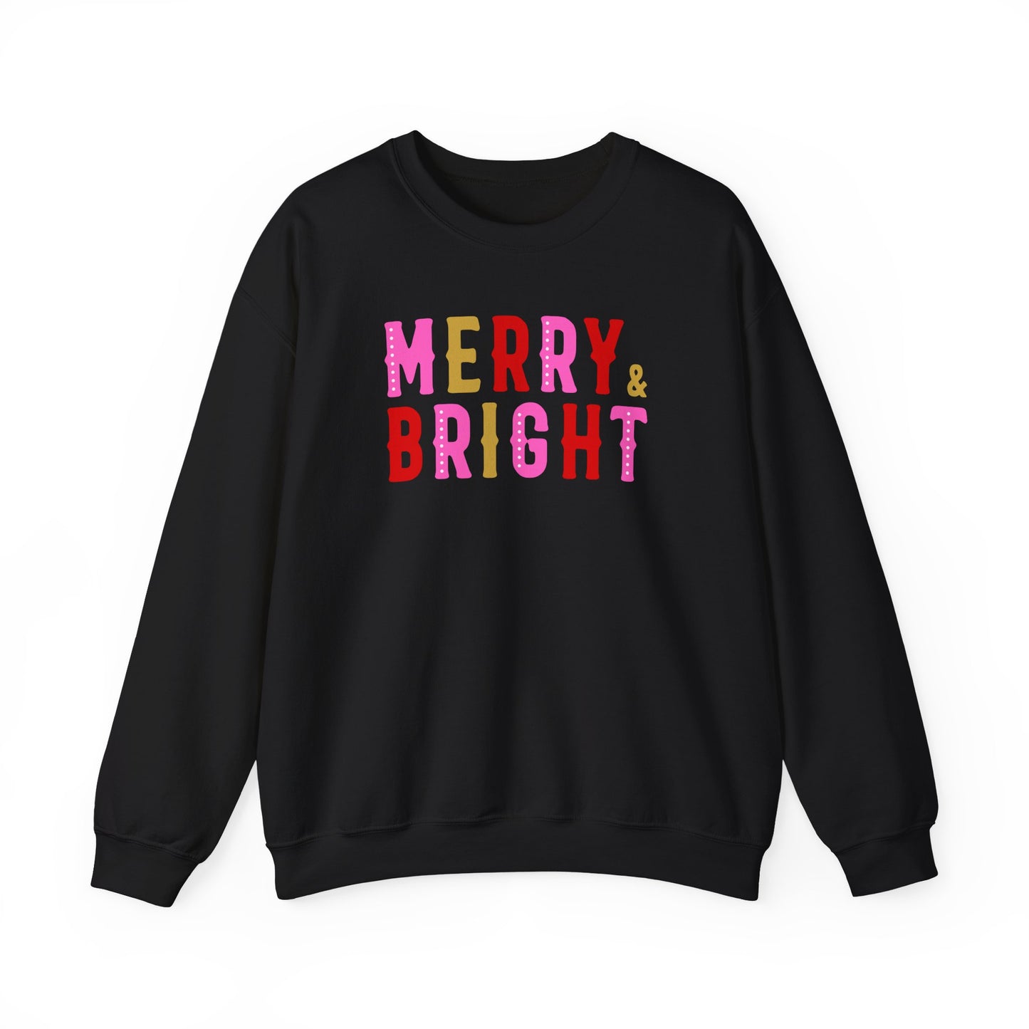 Merry & Bright Sweatshirt - Festive Holiday Apparel, Christmas spirit top, gift for her