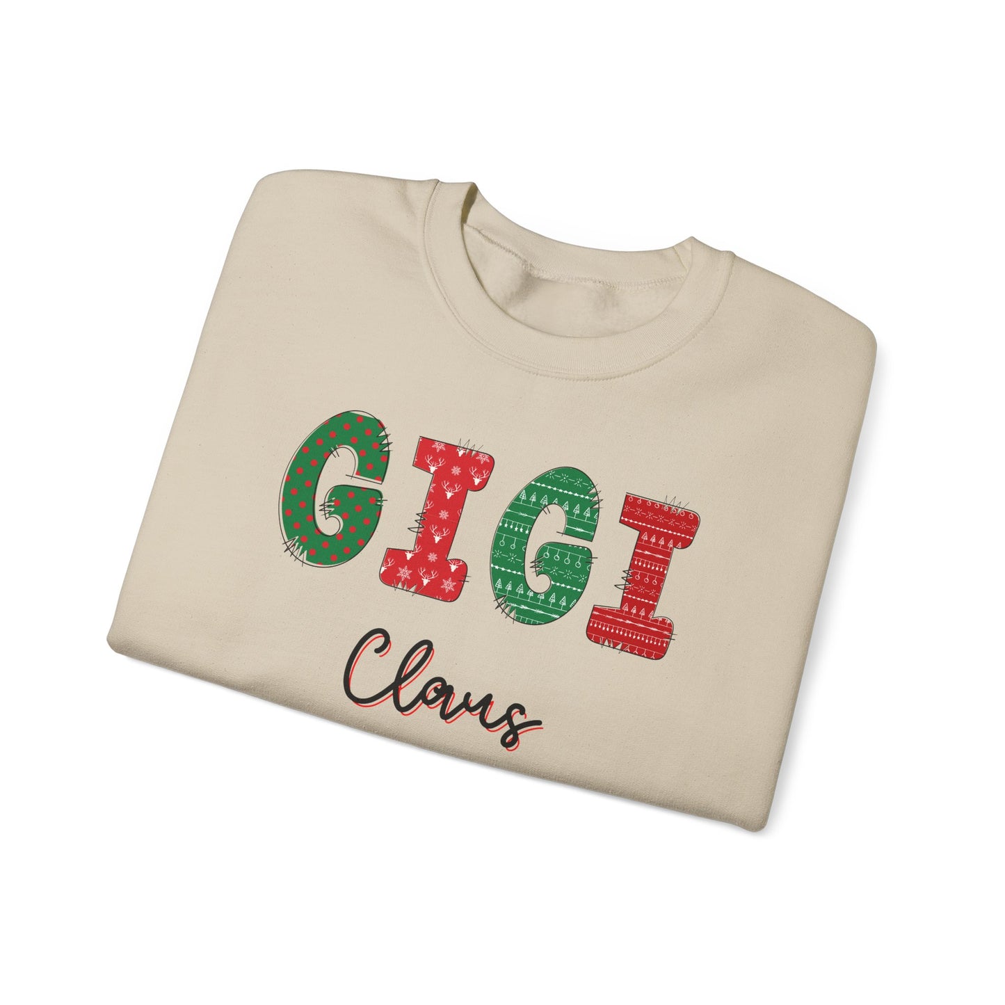 GIGI Claus Sweatshirt - Cozy Holiday Spirit, festive spirit top, gift