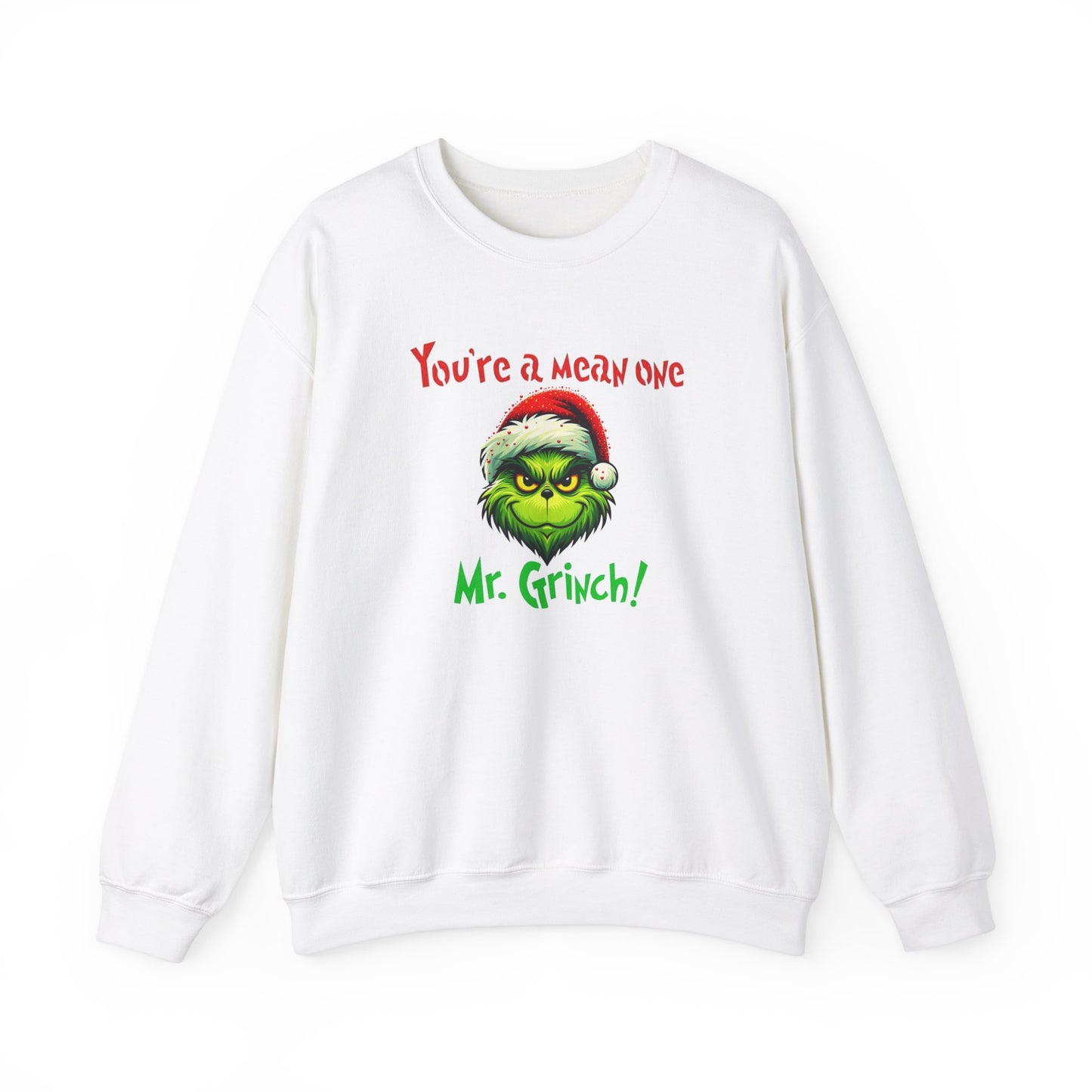 Grinch "You're a Mean One" Unisex Crewneck Sweatshirt, Christmas spirit wear, Holiday season top