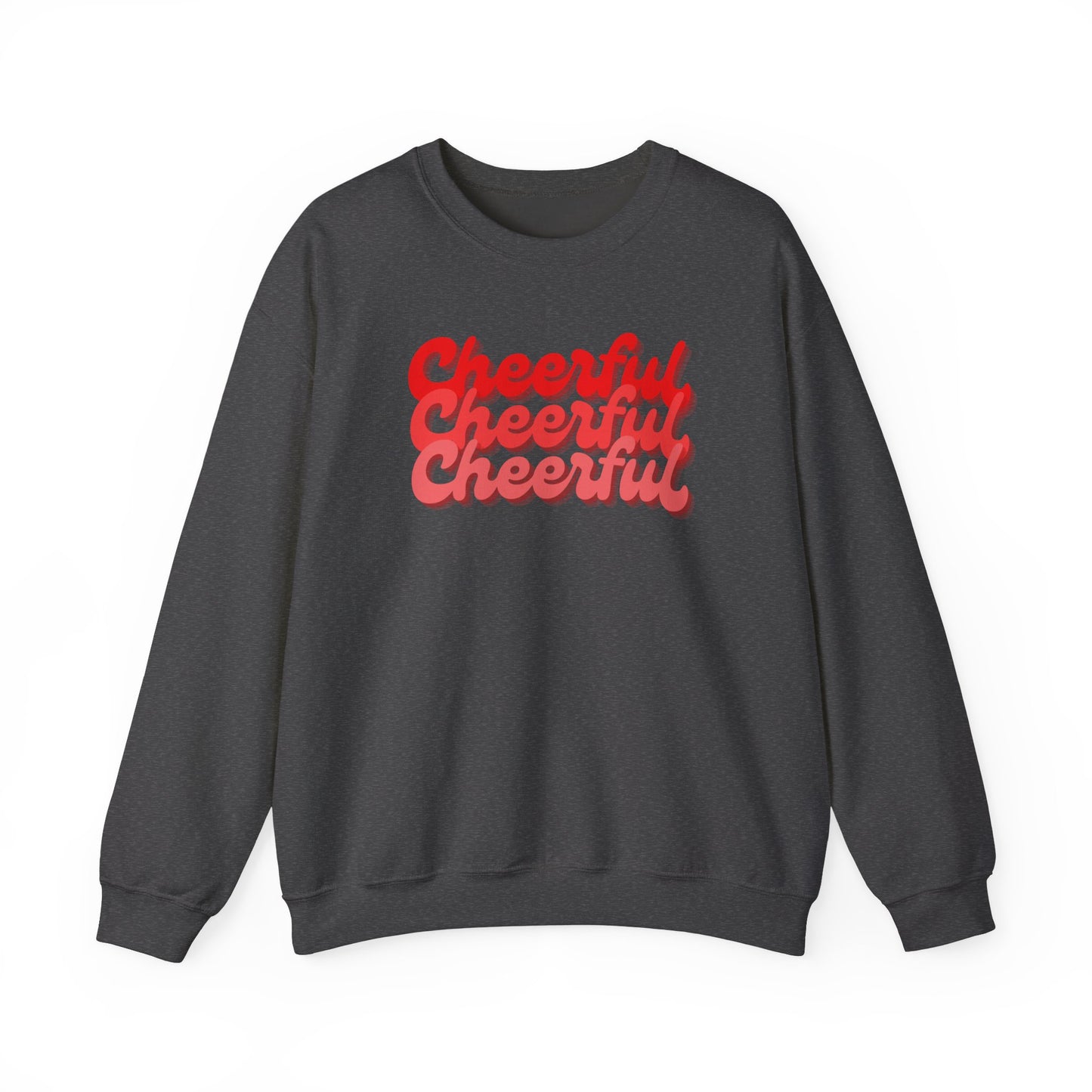 Cheerful Logo Sweatshirt, Uplifting Christmas Apparel, Holiday Jumper for Men Women, Crewneck Pullover, Festive Winter Clothing