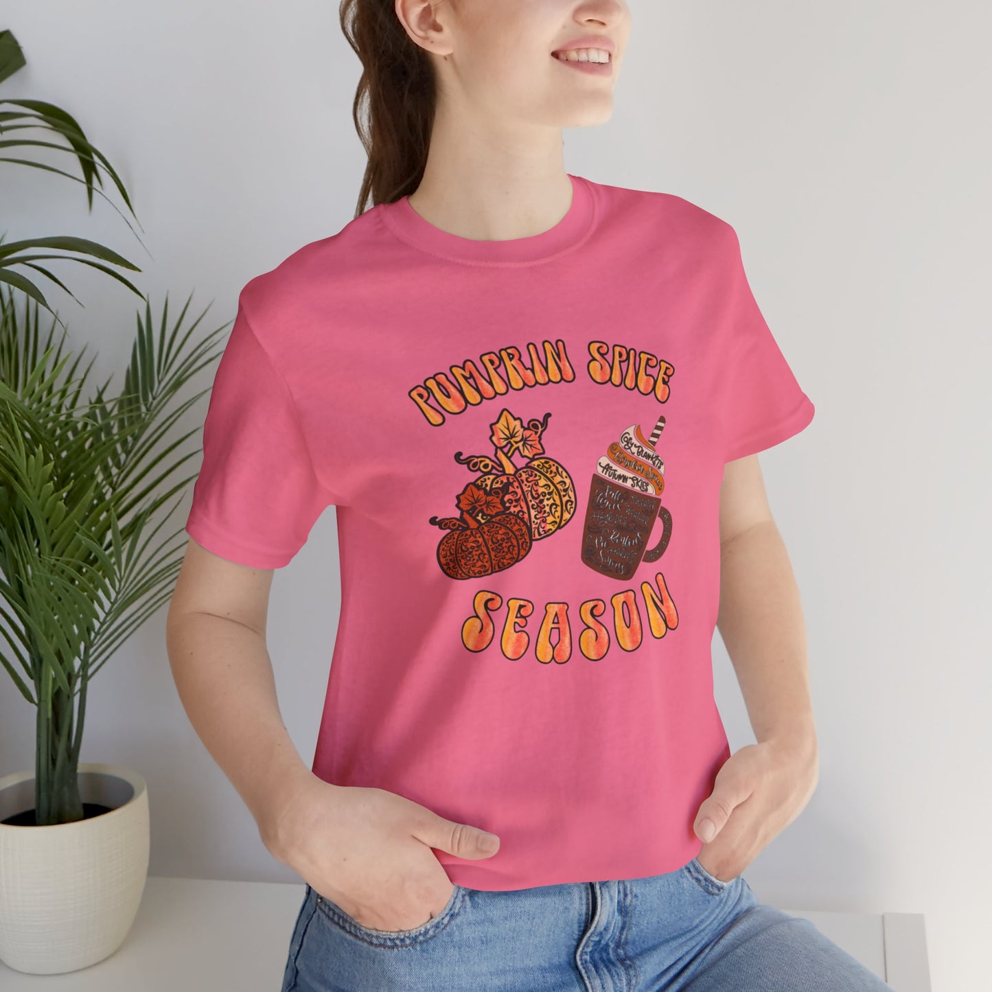 Pumpkin Spice Season Unisex Jersey Short Sleeve Tee, Thanksgiving, Fall, Fall season, pumpkins, spice, latte, trendy