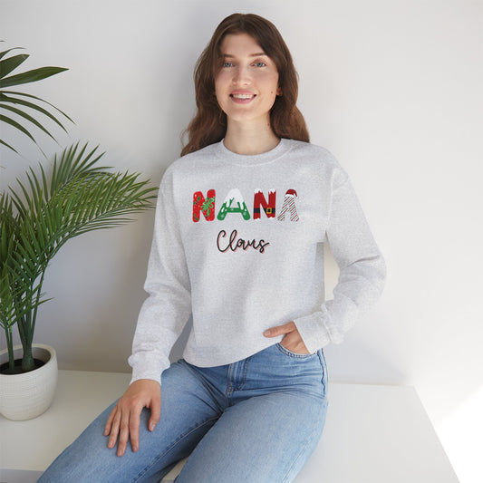 Nana Claus Crewneck Sweatshirt - Cozy Holiday Gift, Christmas spirit wear