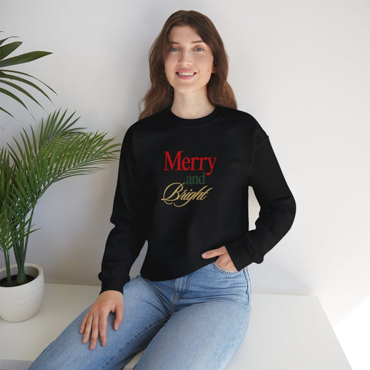 Merry and Bright Sweatshirt - Christmas Crewneck Jumper, Holiday Cheer Pullover, Festive Unisex Sweater, Cozy Winter Wear, Gift for Him or