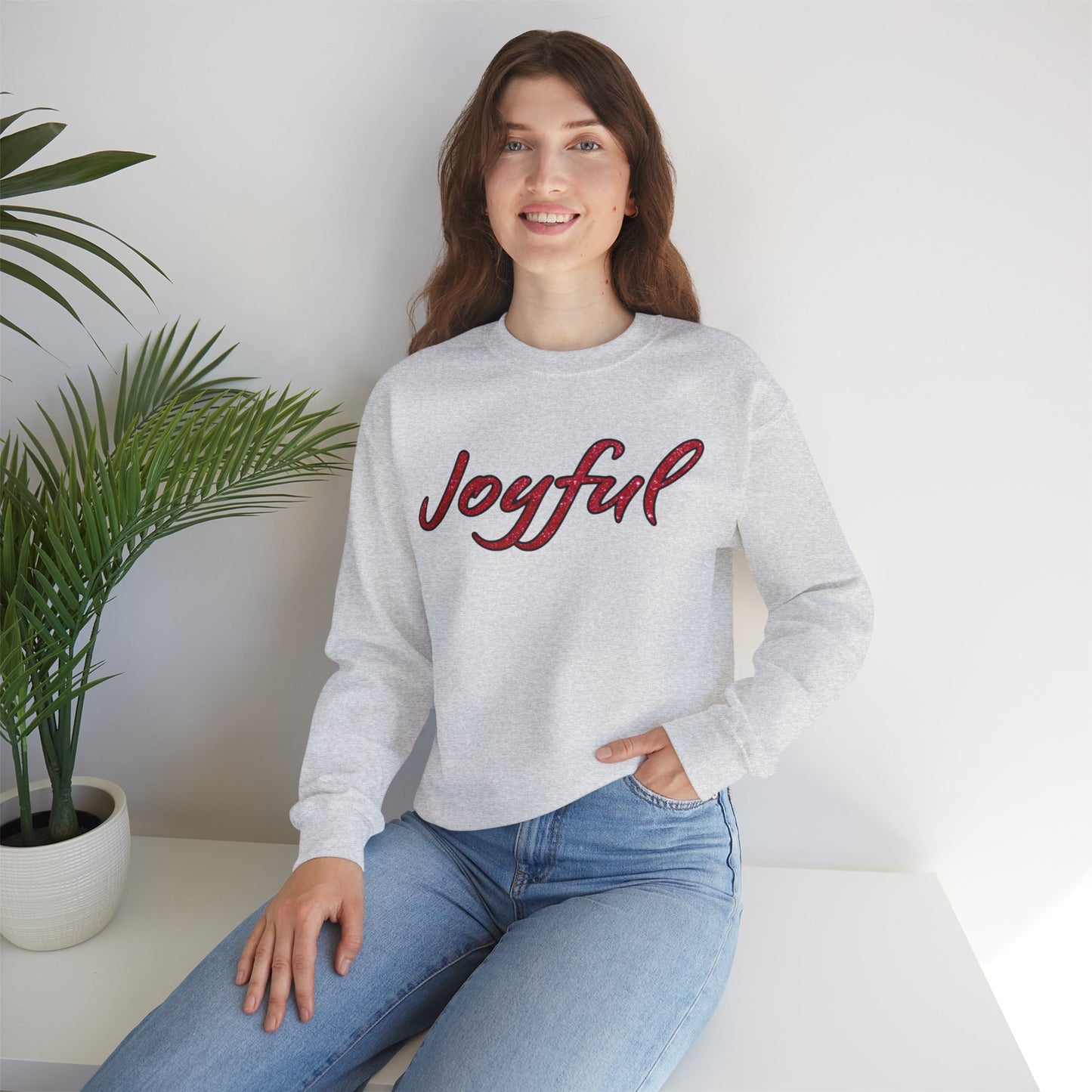 Joyful Crewneck Sweatshirt- Cozy Casual Wear for Celebration and Everyday Comfort