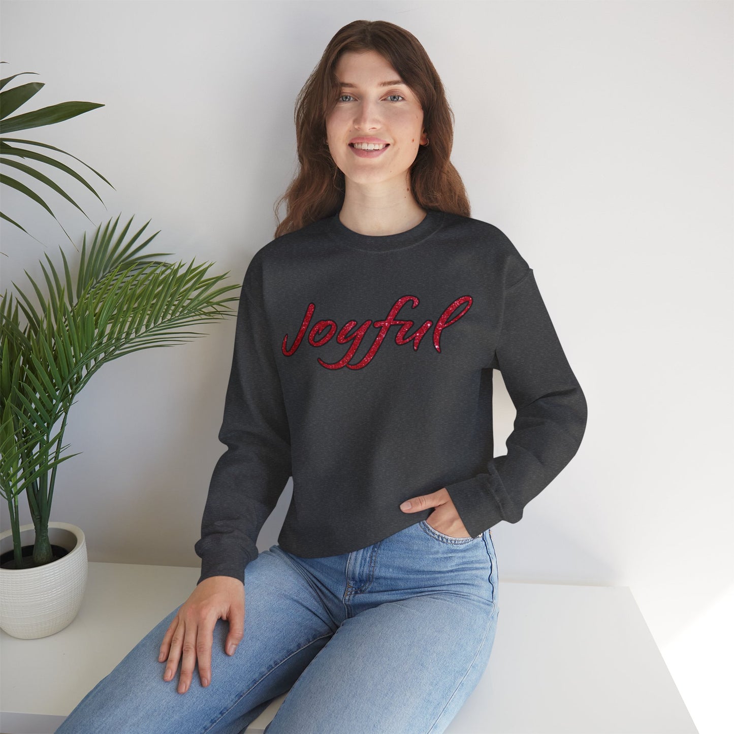 Joyful Crewneck Sweatshirt- Cozy Casual Wear for Celebration and Everyday Comfort