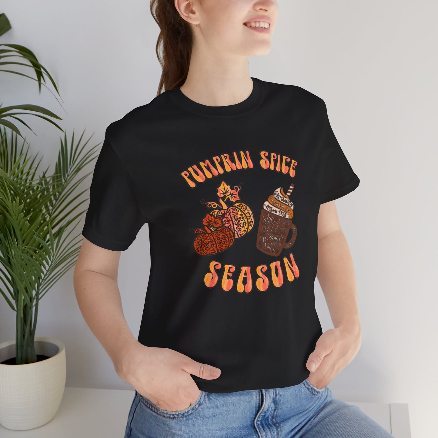 Pumpkin Spice Season Unisex Jersey Short Sleeve Tee, Thanksgiving, Fall, Fall season, pumpkins, spice, latte, trendy