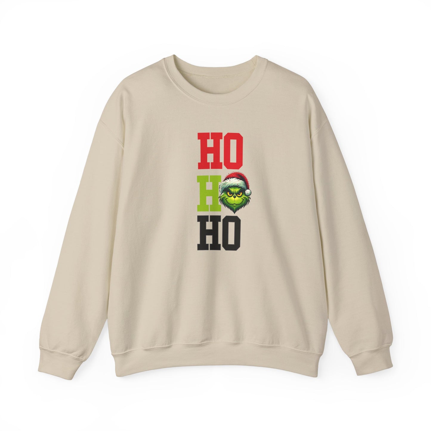 Grinch-Inspired 'Ho Ho Ho' Sweatshirt, Christmas holiday spirit wear, Gift