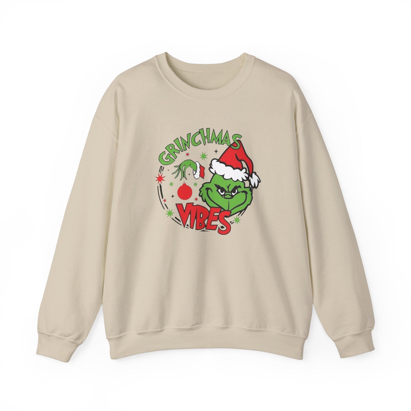 Grinchmas Vibes Sweatshirt - Christmas holiday season wear, gift