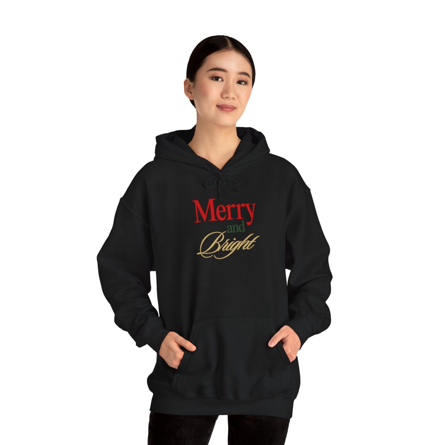 Merry and Bright Hoodie, Christmas Sweatshirt, Festive T-shirt, Holiday Jumper, Cheerful Winter Clothes