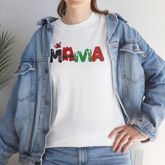 Festive Unisex Heavy Cotton Tee - MAMA Christmas Shirt