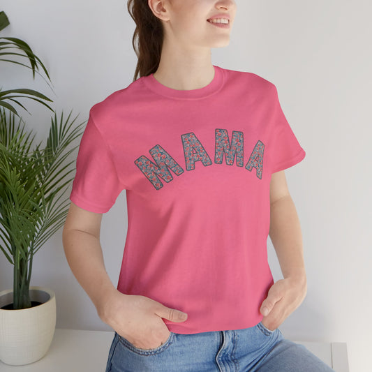 Floral Mama Tee, Floral MAMA logo t-shirt, Mom Life