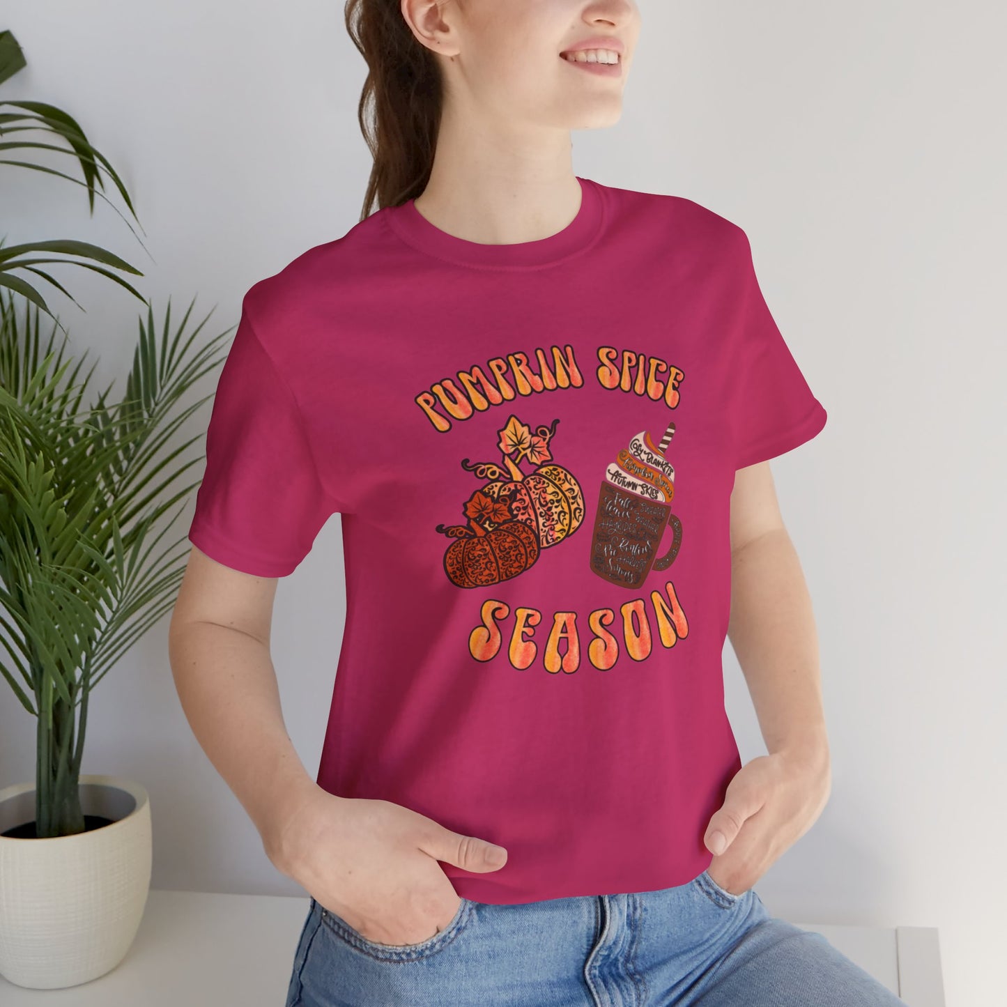 Pumpkin Spice Season Unisex Jersey Short Sleeve Tee, Thanksgiving, Fall, Fall season, pumpkins, spice, latte, trendy