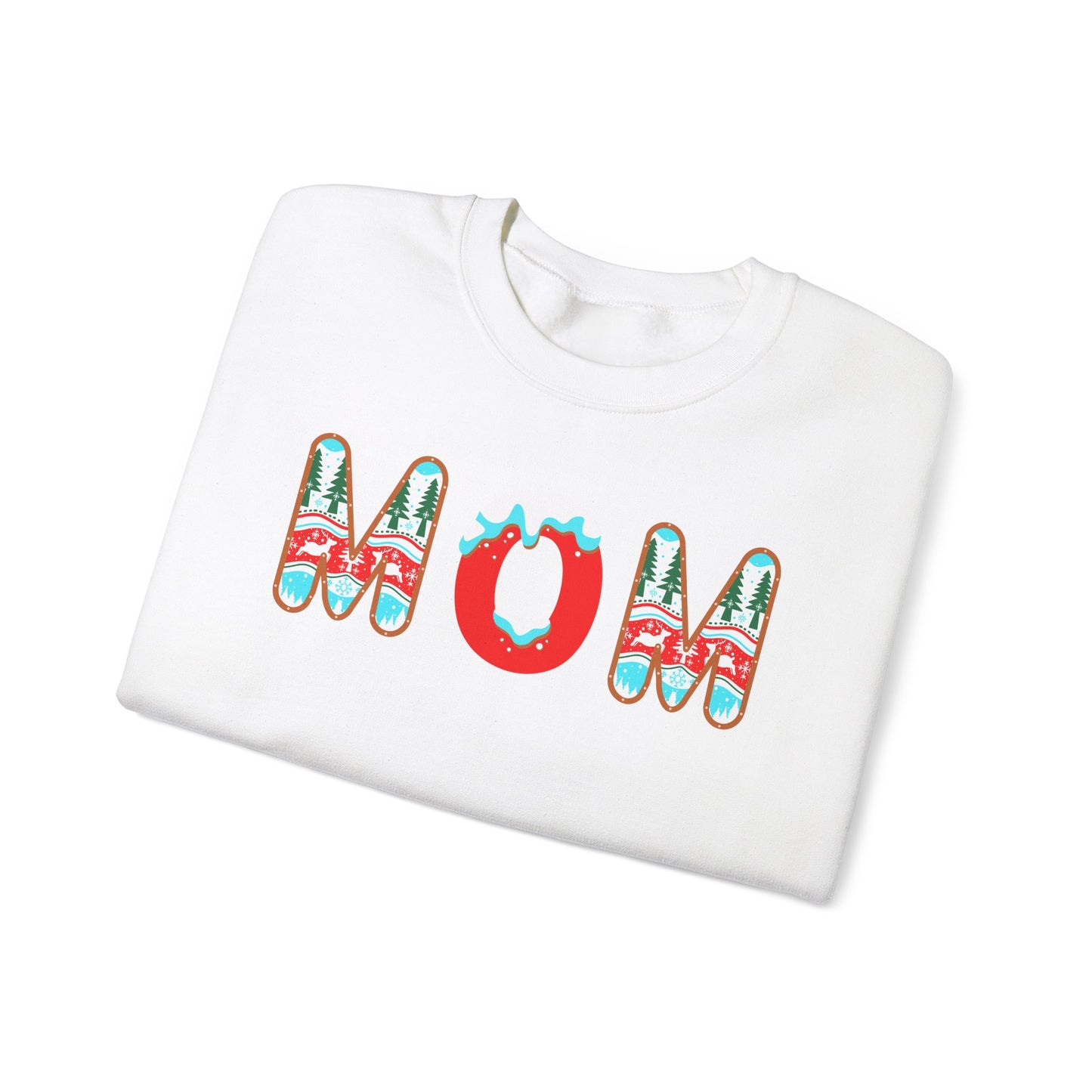 Festive 'MOM' Unisex Crewneck Sweatshirt - Cozy Holiday Apparel