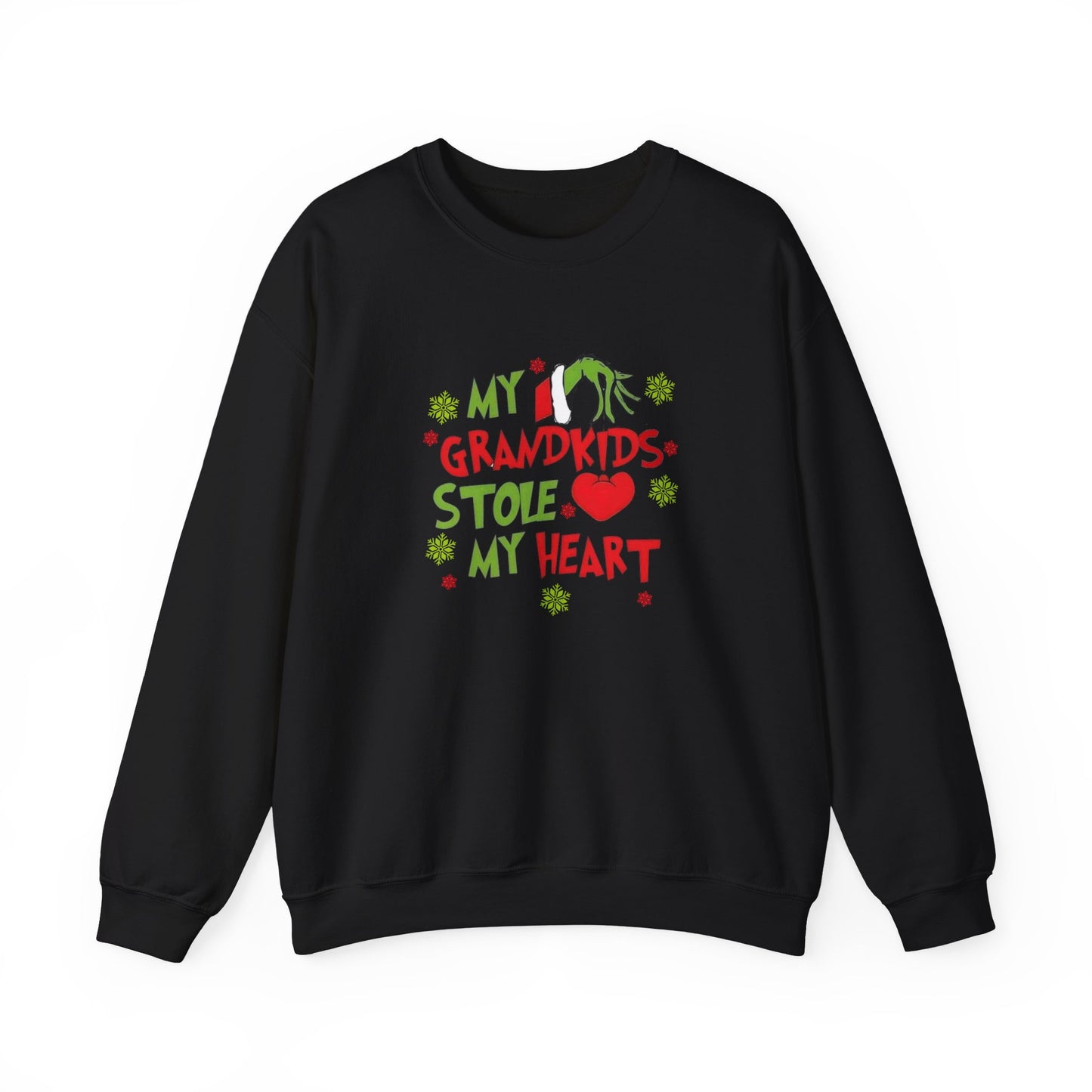 My Grandkids Stole My Heart Sweatshirt - Cozy Gifts for Grandparents, Mr. Grinch holiday wear