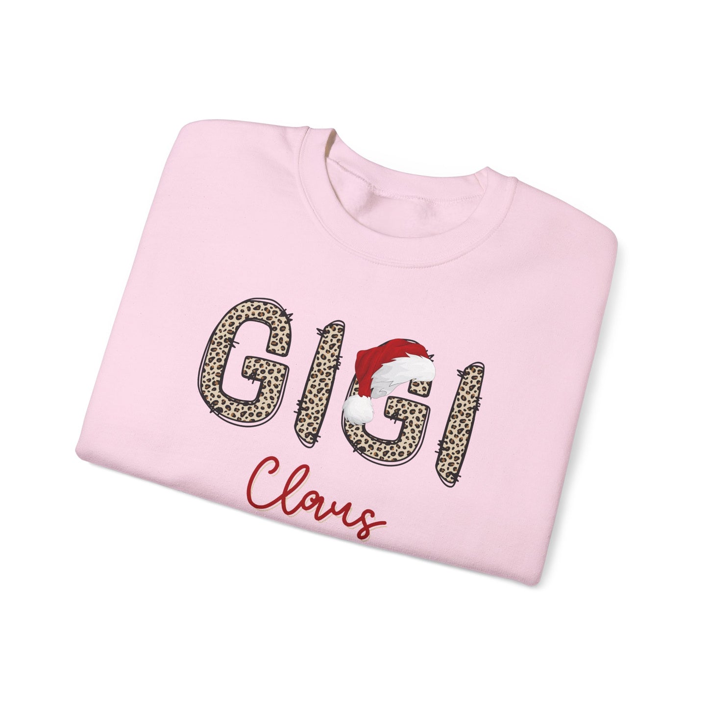 Gigi Claus Crewneck Sweatshirt - Festive Leopard Print for Holiday Cheer, festive wear, gift for her