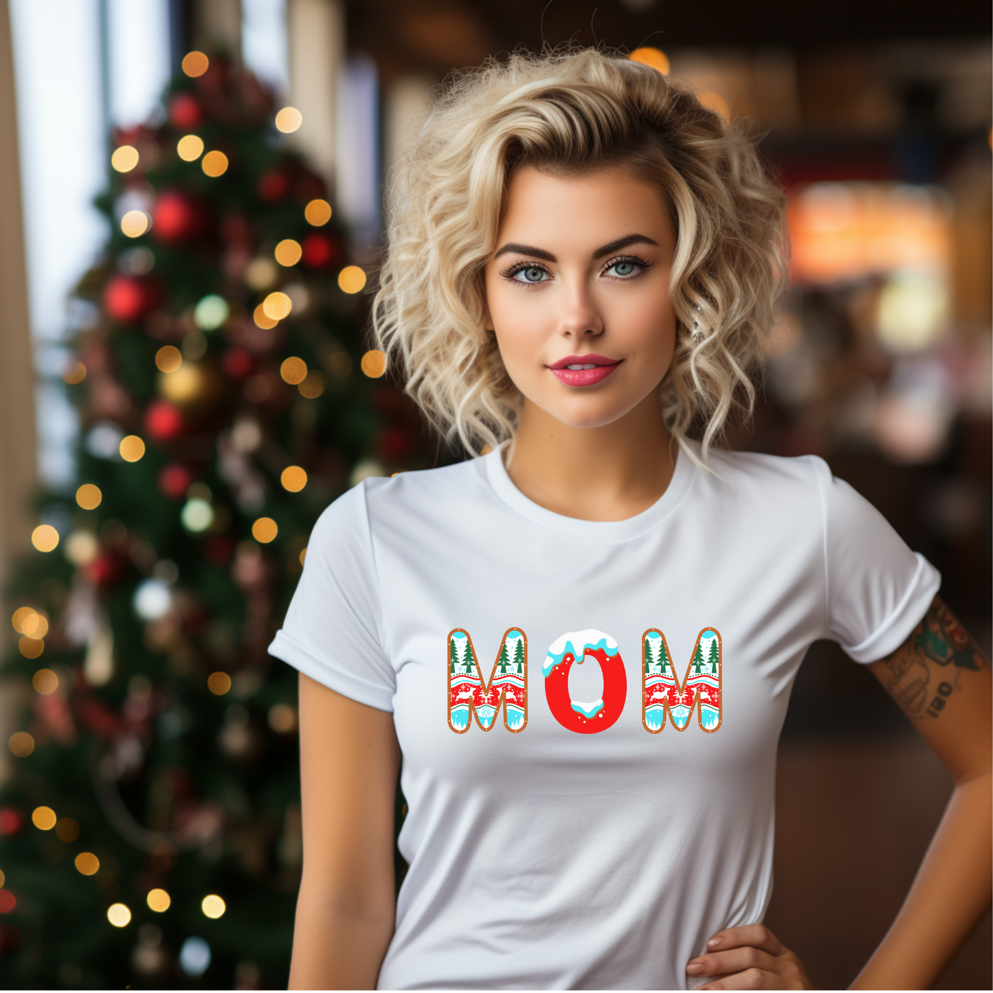 Christmas Spirit Mom Tee - Perfect Christmas Gift