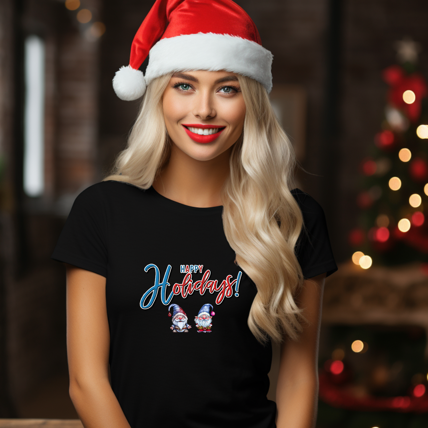 Gnome Holiday tee, Funny Unisex Heavy Cotton Tee - Perfect for Holiday Cheer!